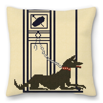 Pompeii Mosaic Guard Dog Needlepoint Pillow