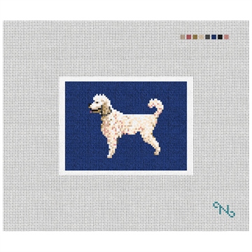Poodle Needlepoint Card Wallet Kit Stitched Preview