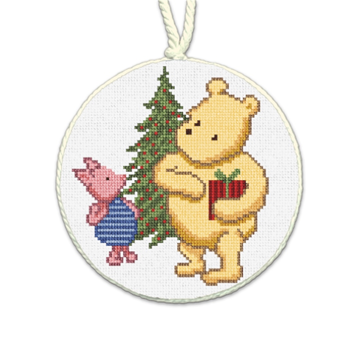 Pooh's Christmas Needlepoint Ornament