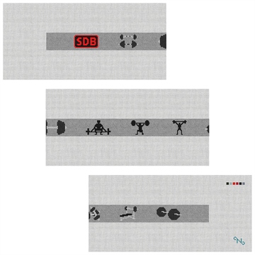 Power Lifting Needlepoint Belt Kit Stitched Preview