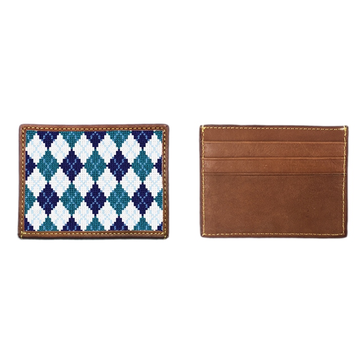 Preppy Argyle Needlepoint Card Wallet
