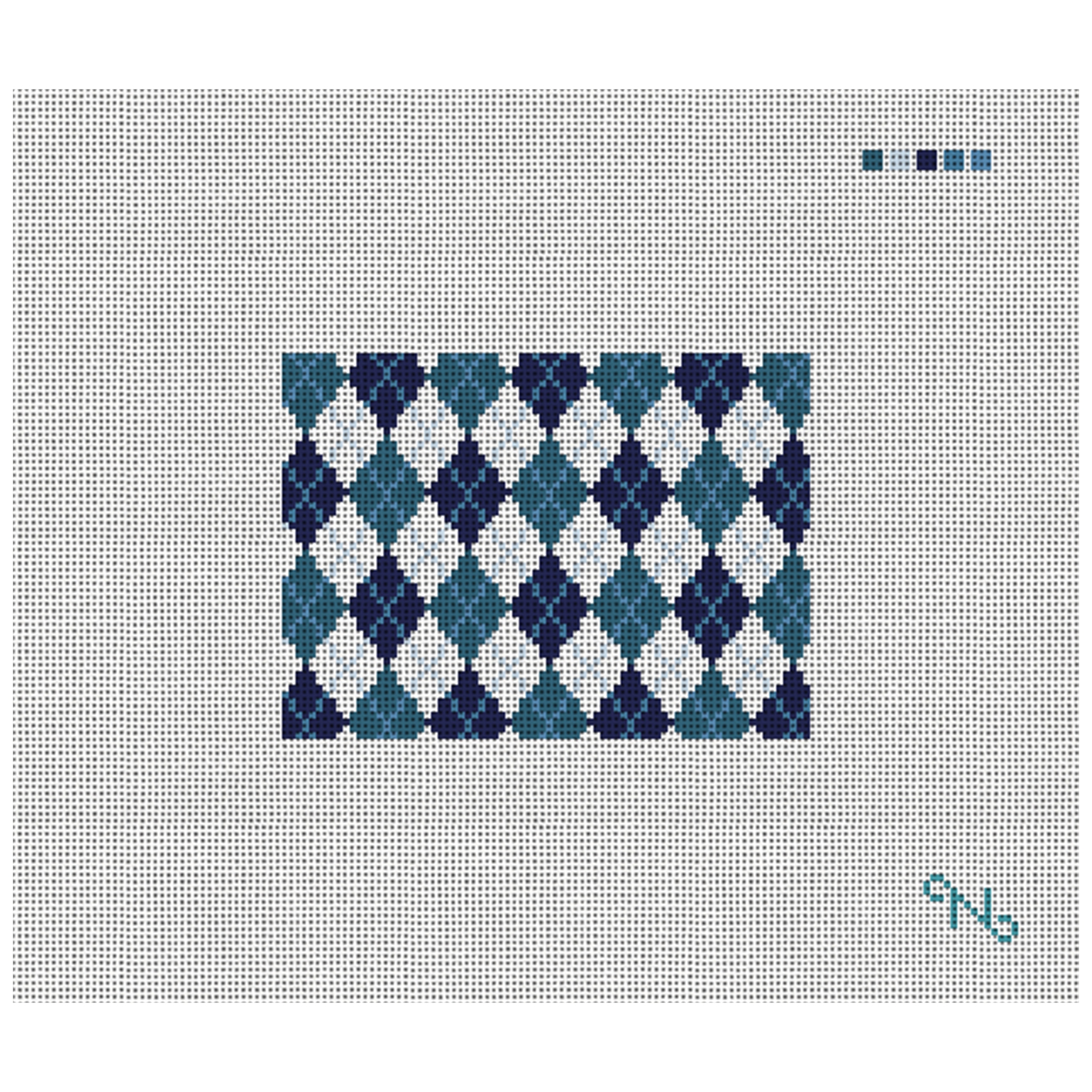 Preppy Argyle Needlepoint Card Wallet Kit