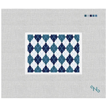 Preppy Argyle Needlepoint Card Wallet Kit Stitched Preview