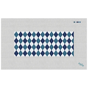 Preppy Argyle Needlepoint Flask Kit Stitched Preview