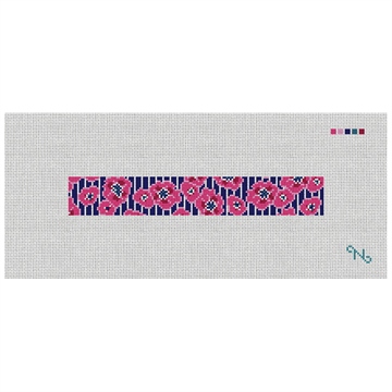 Preppy Floral Pinstripe Needlepoint Key Fob Kit