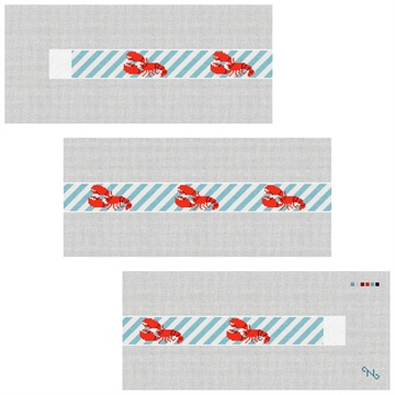 Preppy Lobster Needlepoint Belt Kit Stitched Preview