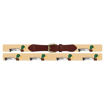 Preppy Mallard Needlepoint Belt