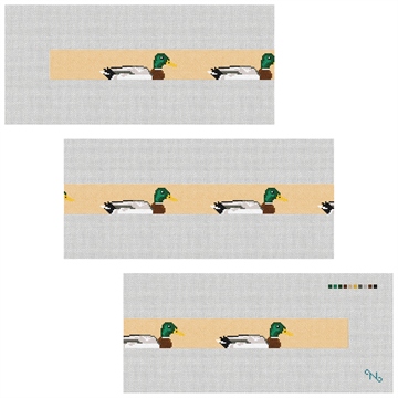 Preppy Mallard Needlepoint Belt Kit Stitched Preview