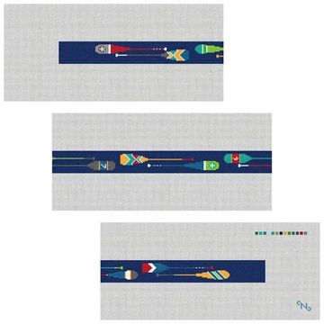 Preppy Paddle Needlepoint Belt Kit Stitched Preview