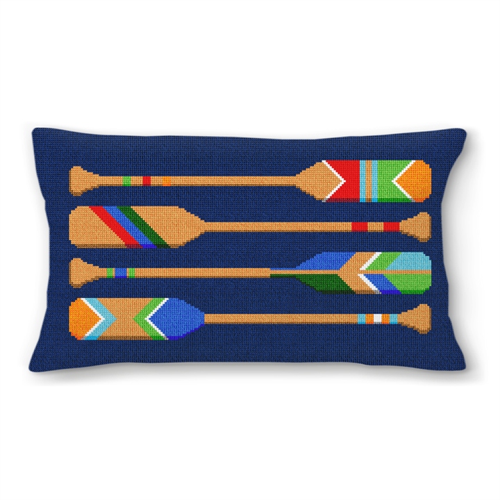 Preppy Paddle Needlepoint Pillow 
