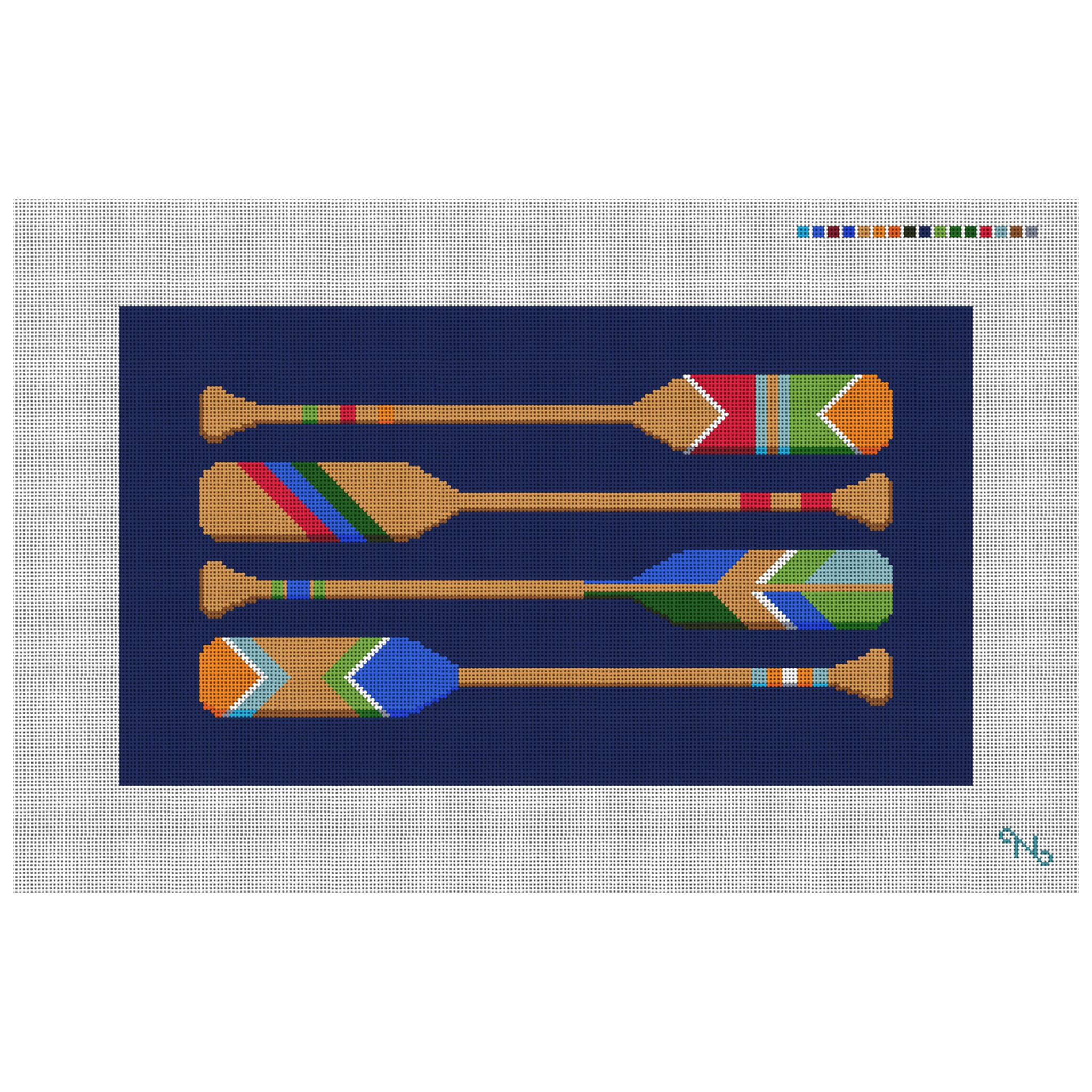 Preppy Paddle Needlepoint Pillow Kit