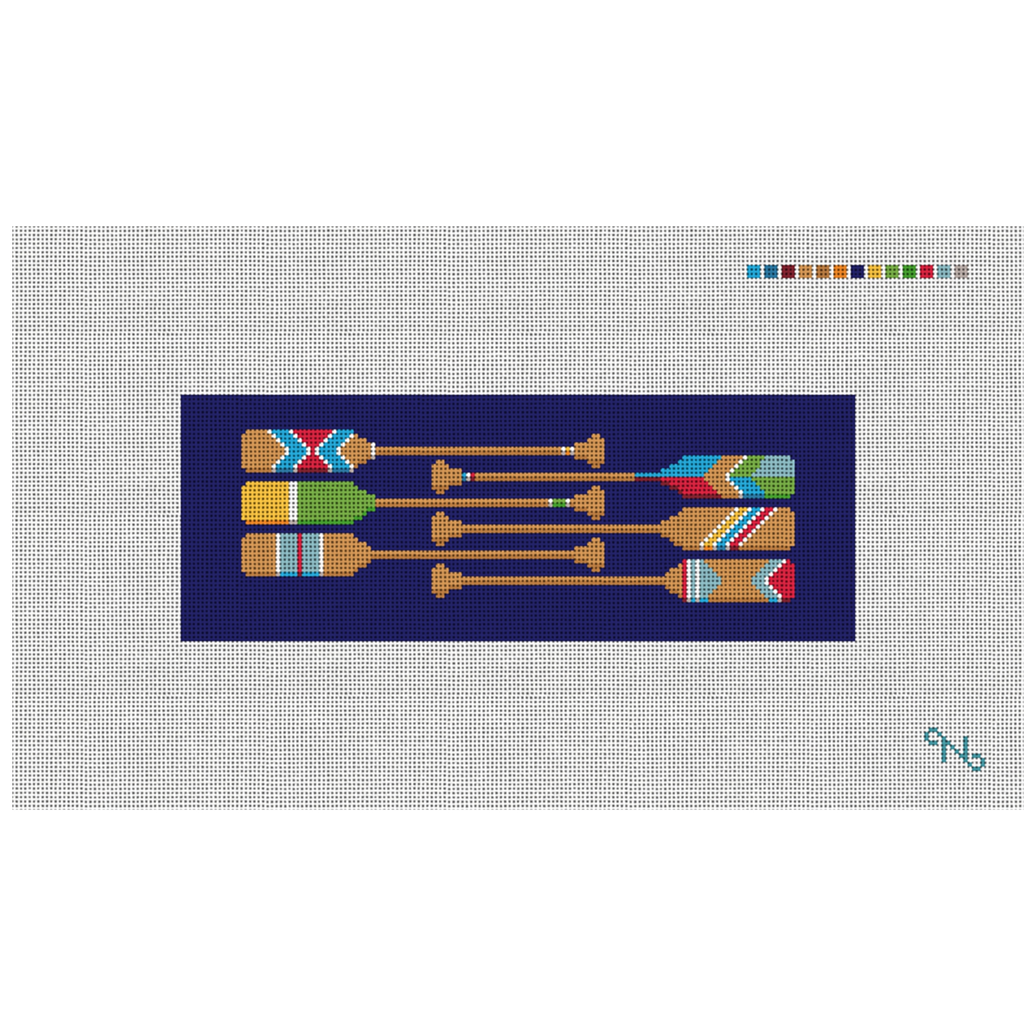 Preppy Paddle Needlepoint Wallet Kit