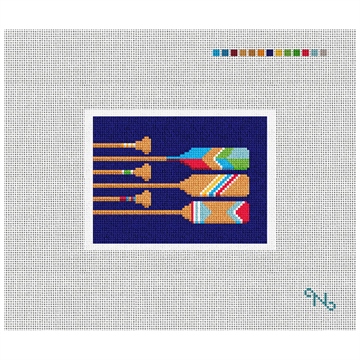 Preppy Paddles Needlepoint Card Wallet Kit Stitched Preview