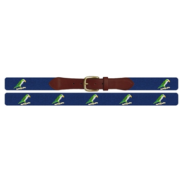 Preppy Parrot Needlepoint Belt