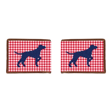 Preppy Pointing Dog Needlepoint Wallet