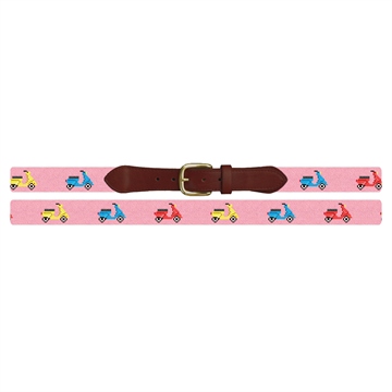 Preppy Scooter Needlepoint Belt 