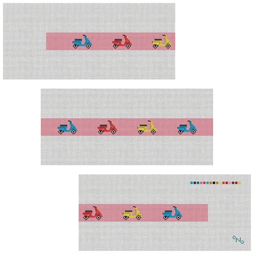 Preppy Scooter Needlepoint Belt Kit