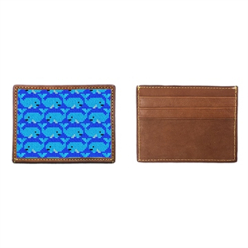 Preppy Whale Needlepoint Card Wallet