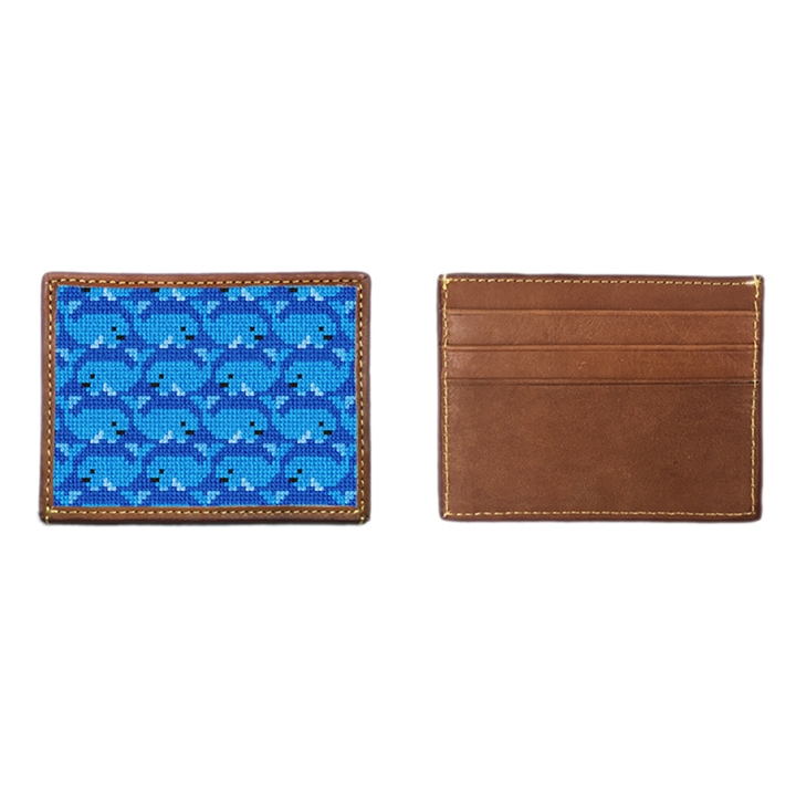 Preppy Whale Needlepoint Card Wallet