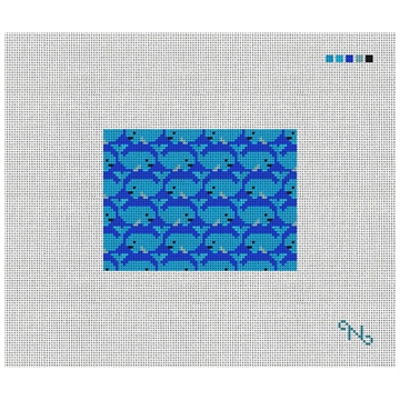 Preppy Whale Needlepoint Card Wallet Kit