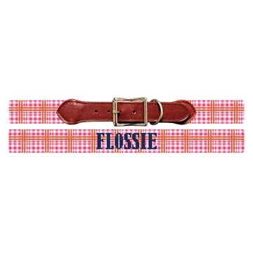 Pretty Plaid Needlepoint Dog Collar