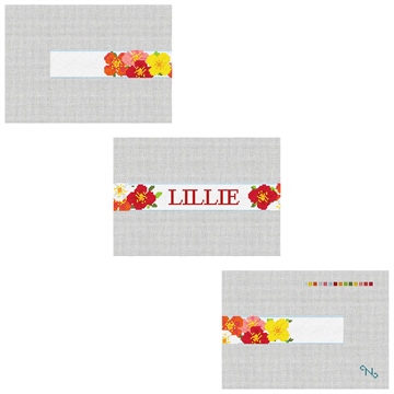 Pretty Poppies Needlepoint Dog Collar Kit Stitched Preview