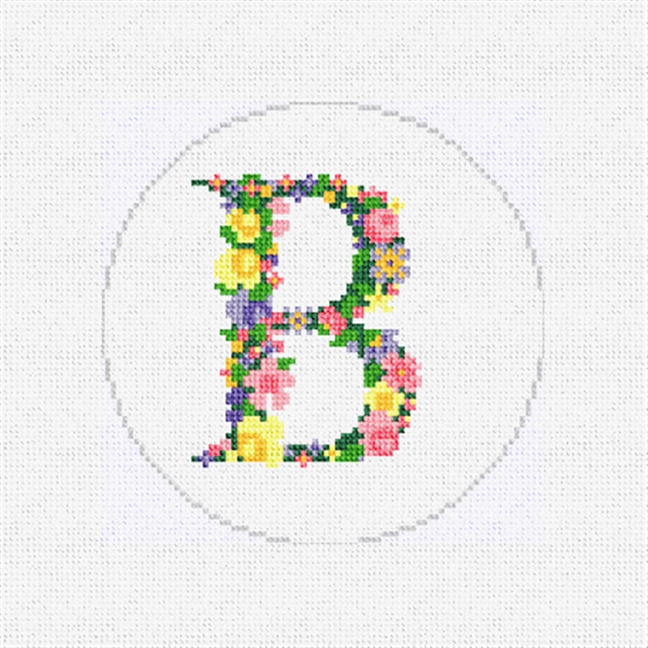 Pretty Posies Initial B Needlepoint Ornament Kit