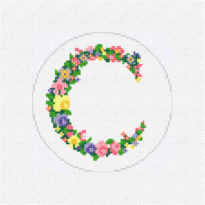 Pretty Posies Initial C Needlepoint Ornament Kit