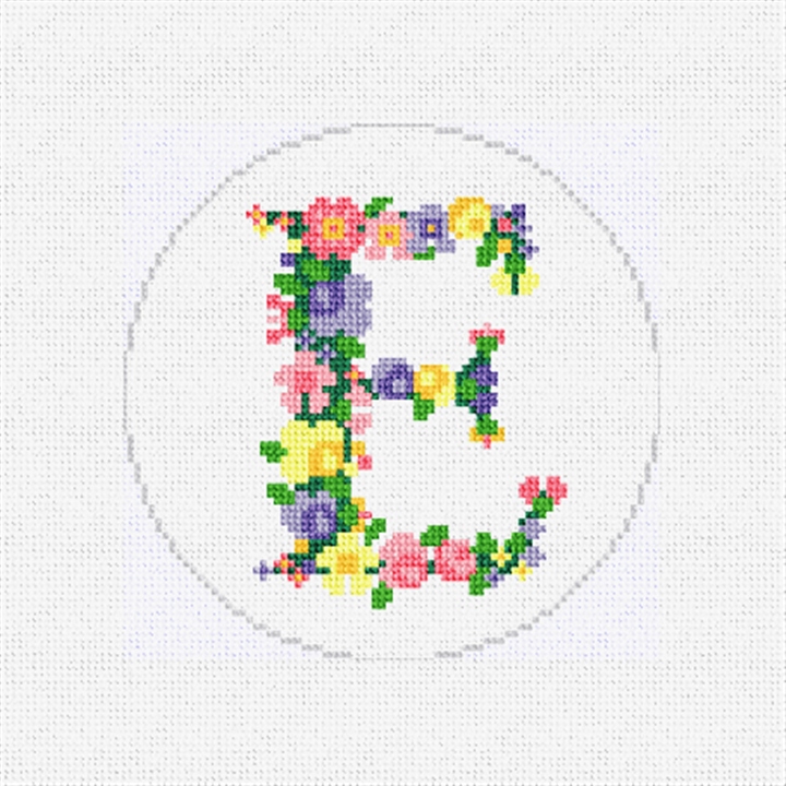 Pretty Posies Initial E Needlepoint Ornament Kit