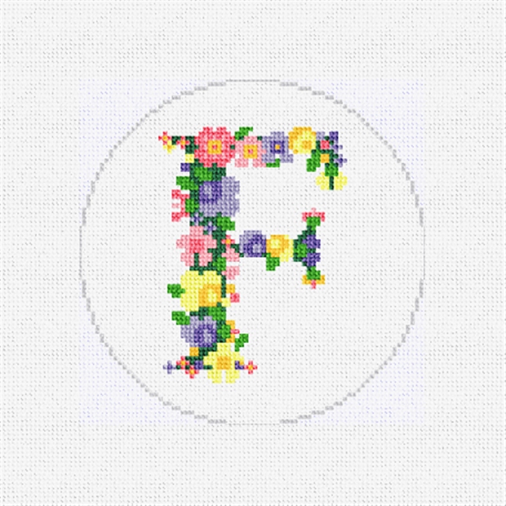 Pretty Posies Initial F Needlepoint Ornament Kit
