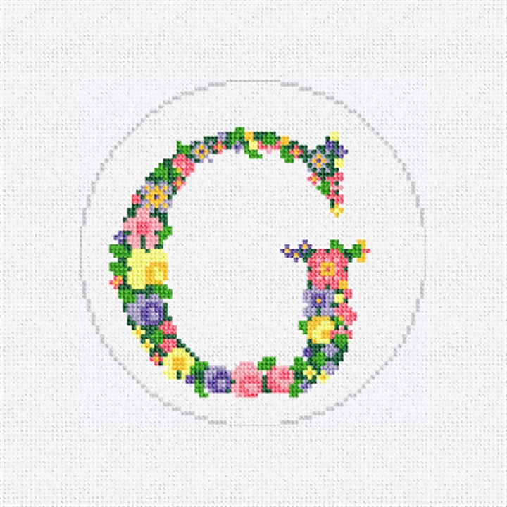 Pretty Posies Initial G Needlepoint Ornament Kit