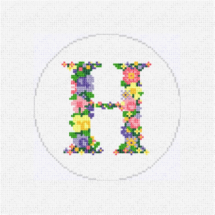 Pretty Posies Initial H Needlepoint Ornament Kit