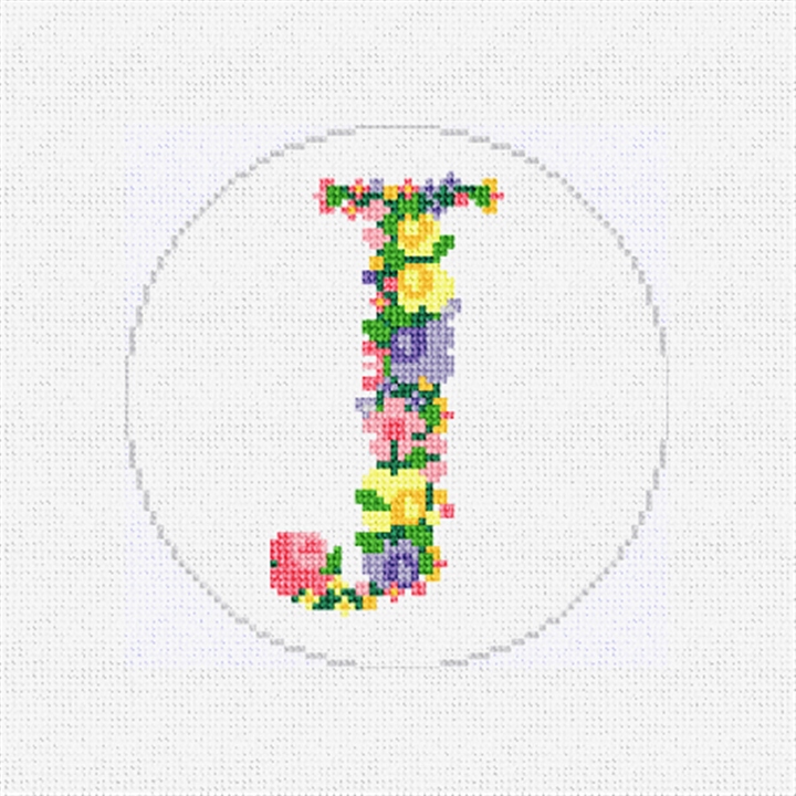 Pretty Posies Initial J Needlepoint Ornament Kit