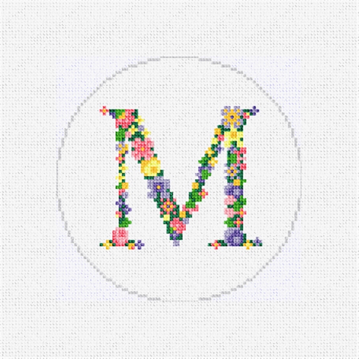 Pretty Posies Initial M Needlepoint Ornament Kit