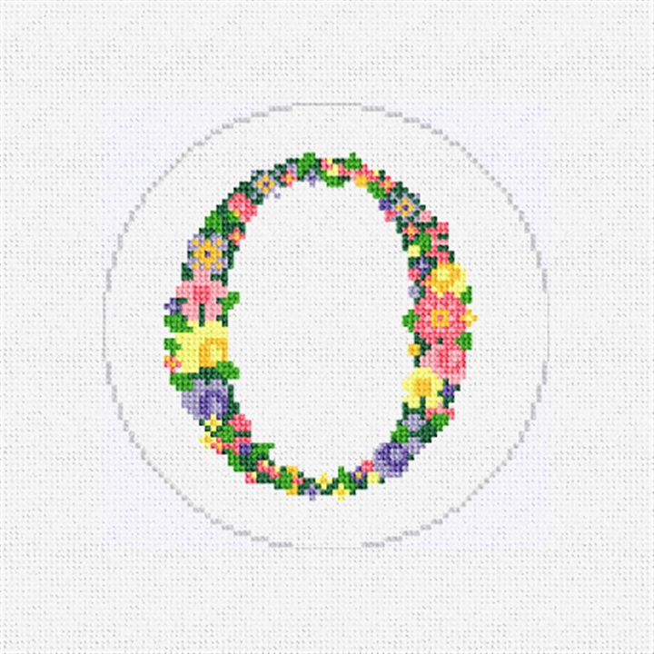 Pretty Posies Initial O Needlepoint Ornament Kit