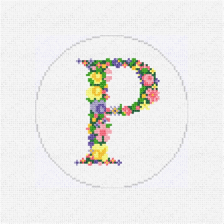 Pretty Posies Initial P Needlepoint Ornament Kit