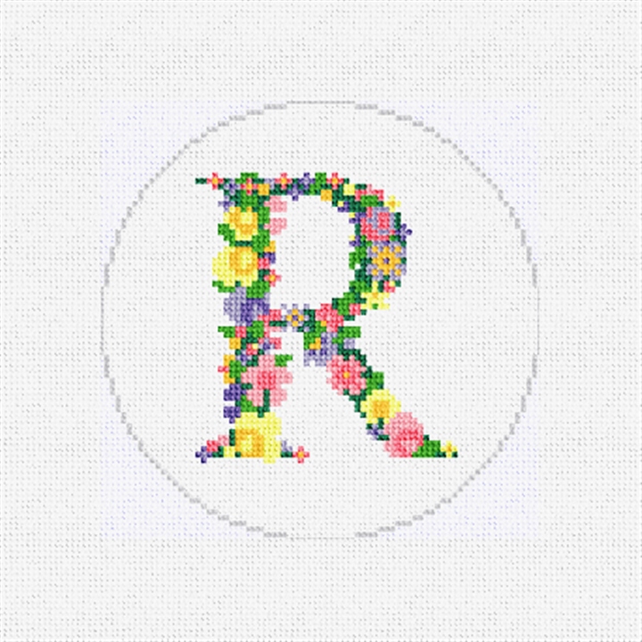 Pretty Posies Initial R Needlepoint Ornament Kit