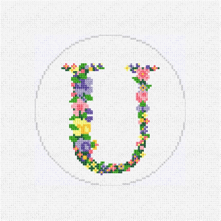 Pretty Posies Initial U Needlepoint Ornament Kit