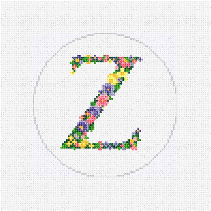 Pretty Posies Initial Z Needlepoint Ornament Kit