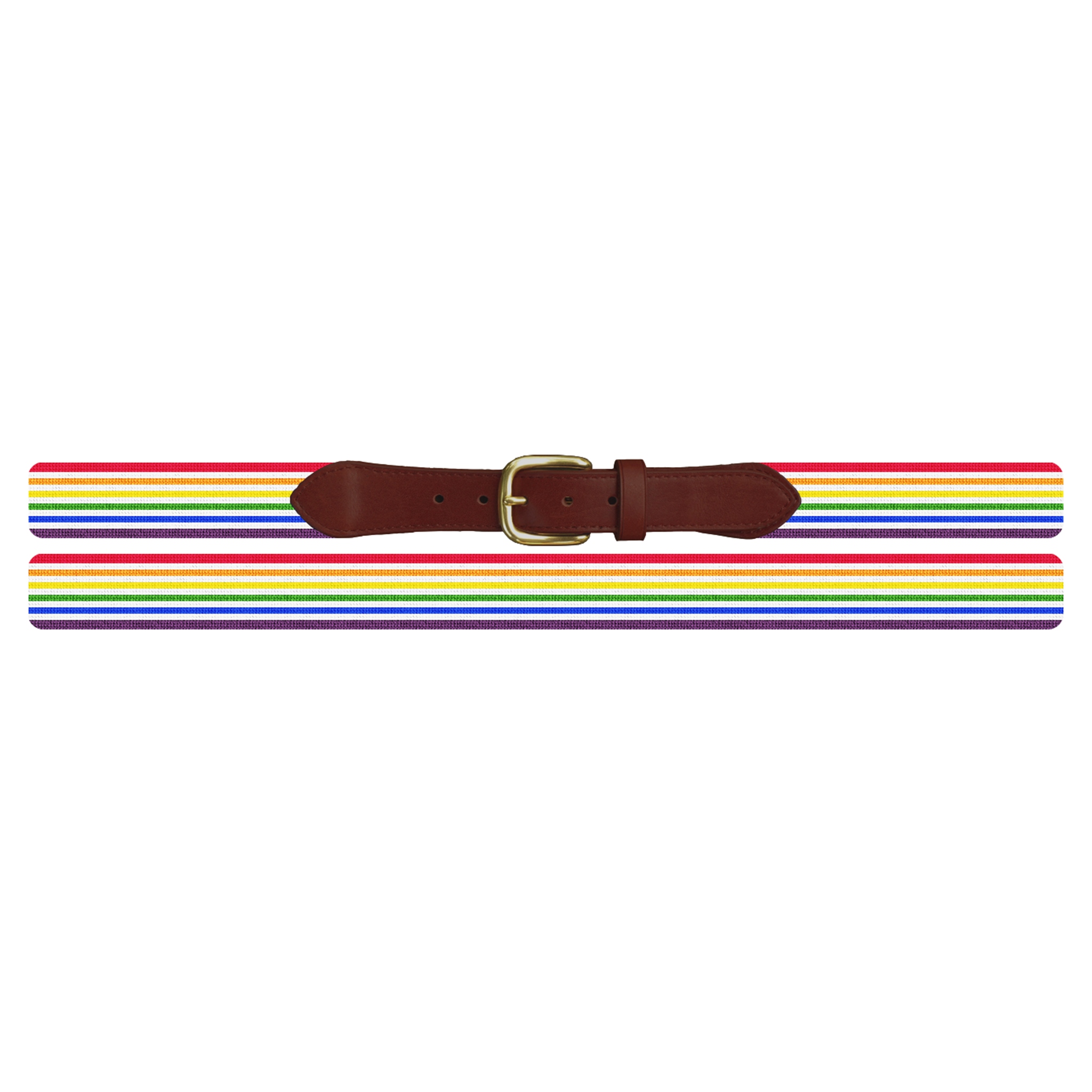 Pride Stripe Needlepoint Belt