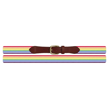 Pride Stripe Needlepoint Belt