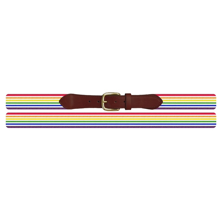 Pride Stripe Needlepoint Belt