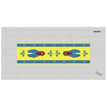 Provencal Face Mask Panel Needlepoint Kit Stitched Preview