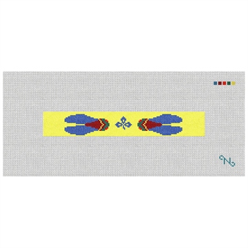 Provencal Needlepoint Key Fob Kit Stitched Preview