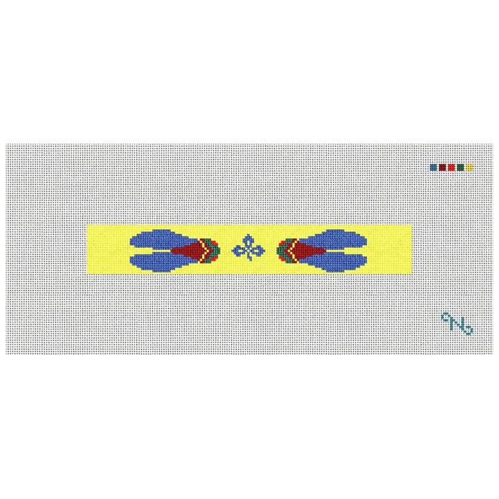 Provencal Needlepoint Key Fob Kit Stitched Preview