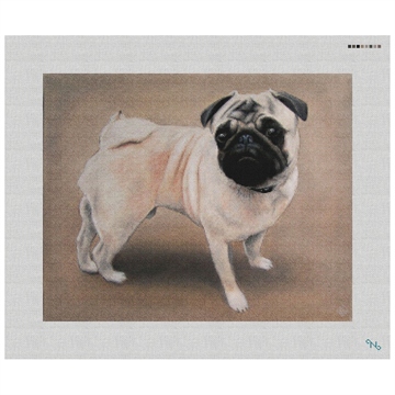 Pug Needlepoint Kit Stitched Preview
