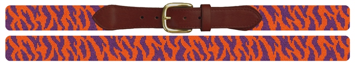 Purple Tiger Stripes Needlepoint Belt