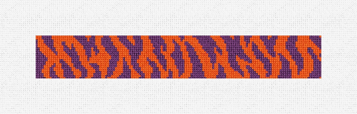 Purple Tiger Stripes Needlepoint Key Fob Kit