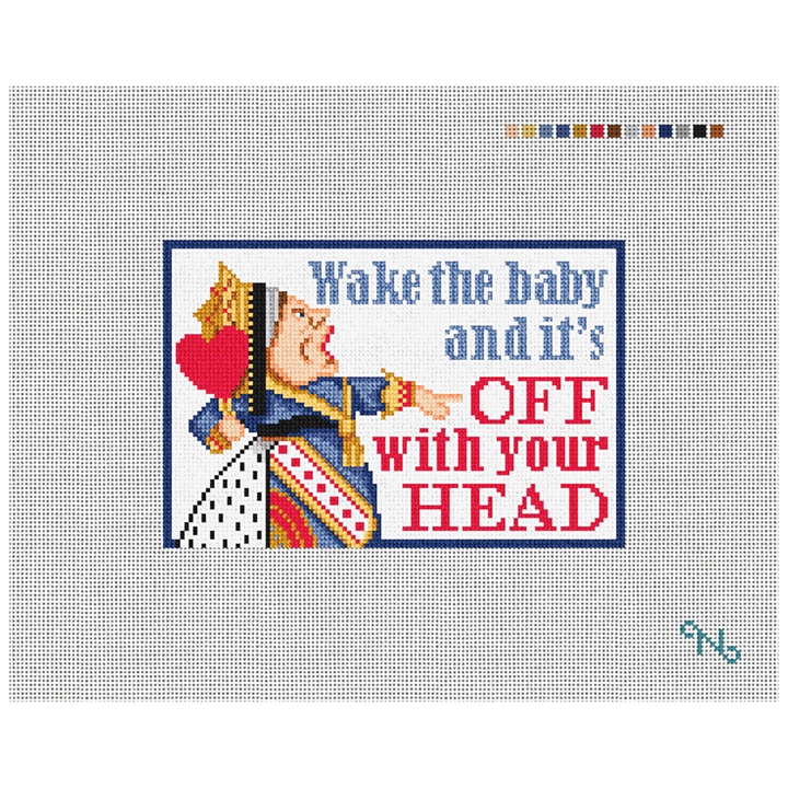 Queen Of Hearts Needlepoint Door Hanger Kit Stitched Preview