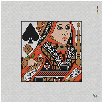 Queen of Spades Needlepoint Pillow Kit